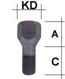 Radschraube M16 x 1,5 Kegelbund 60° SW24 Typ A6G 31 mm