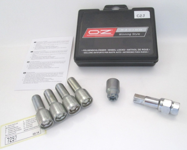 OZ Felgenschloss M14 x 1,5 x 25mm Kegelbund SW17/19 Innenstern extra schmal C1/J