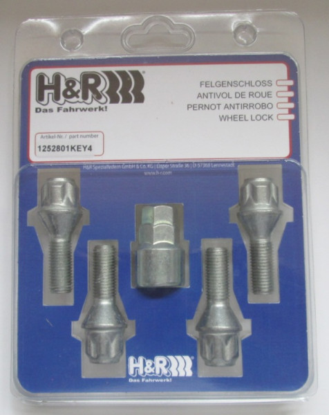 H&R Felgenschloss M12 x 1,5 x 30mm Kegelbund 60° SW17/19