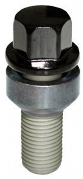 Radschraube M14 x 1,5 x 28,6mm Kugelbund R14 zweiteilig SW17 schwarz