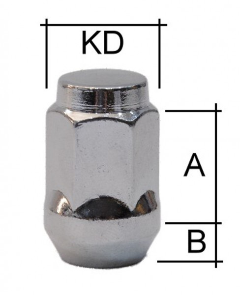 Radmutter 1/2 UNF x34 Kegelbund 60° SW19 Chrom