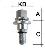 Radschraube M12 x 1,25 Flachbund zweiteilig SW17 Typ L2V (Peugeot)