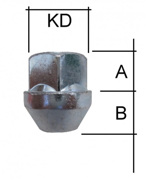 Radmutter M3/8 x25mm Kegelbund 60° SW19