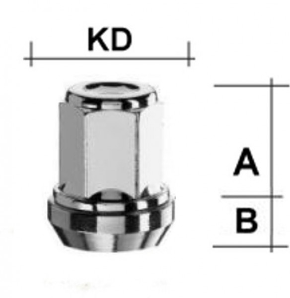 Radmutter M12 x 1,25 x34mm Kegelbund beweglich/Versatz SW19