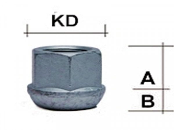 Radmutter M14 x 1,5 Kugelbund R12 SW19 Typ J3G