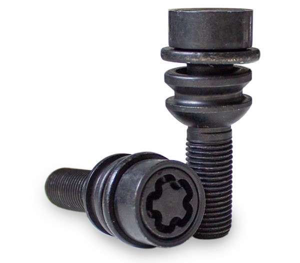 Sicustar Felgenschloss M14 x 1,5 x 36mm Kugel R14 SW19 (zweiteilig, schwarz) Porsche, Audi...