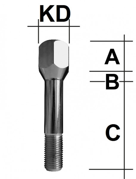 Radschraube M14 x 1,5 Kegelbund 60° SW22 Typ A2C (Ferrari)