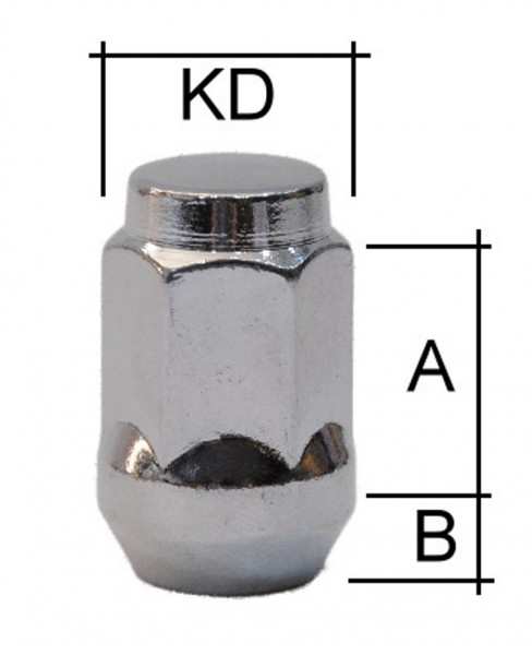 Radmutter M12 x 1,5 x 34mm Kegelbund 60° SW19