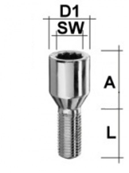 Sternschraube M14 x 1,5 x 25mm Kegelbund 60°