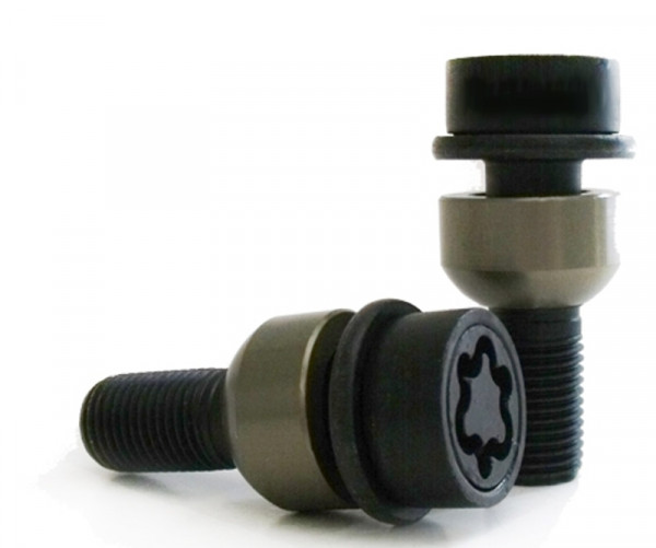 Sicustar Felgenschloss M14 x 1,5 x 50mm Kugel R14 SW19 (zweiteilig, schwarz) Porsche, Audi...