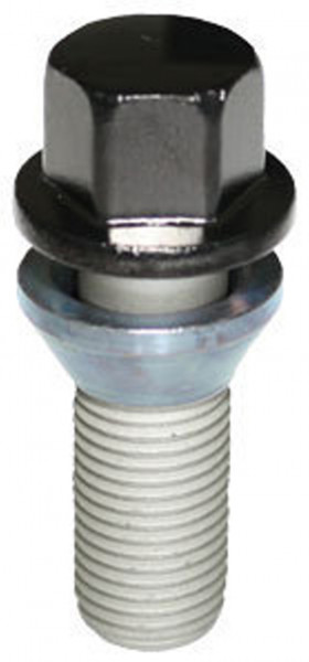 Radschraube M12 x 1,25 x 29,2mm Kegelbund 60° zweiteilig SW17 schwarz