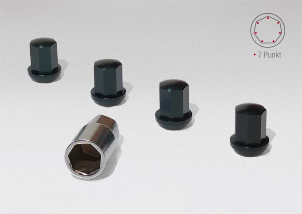 Felgenschlösser für Porsche Fuchsfelgen M14 x 1,5 R14 schwarz Aluminium