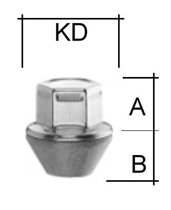 Radmutter M12 x 1,5 x 30mm Kegelbund 60° SW19
