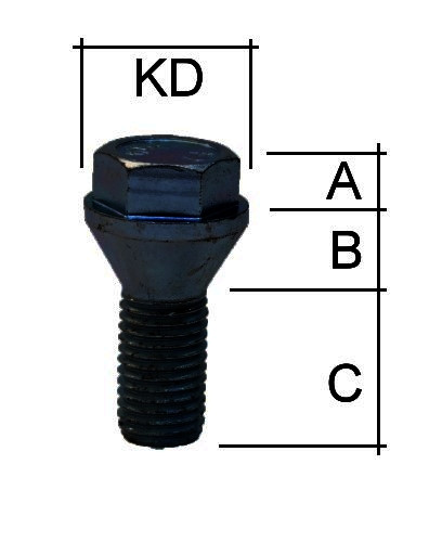 Radschraube M14 x 1,5 x 26 mm Kegelbund 60° SW17 Kurzkopf