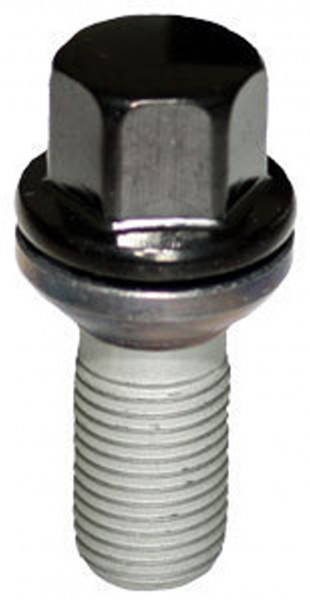 Radschraube M14 x 1,5 x 35,8mm Kugelbund R14 zweiteilig SW17 schwarz