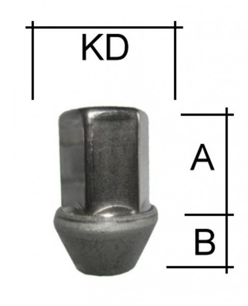 Radmutter M14 x 1,5 x 35mm Kegelbund 60° SW21 geschlossen für Ford uvm.