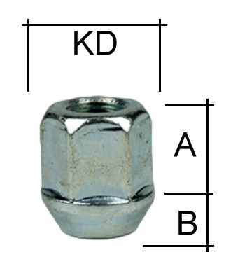 Radmutter M12 x 1,5 x 24,5mm Kegelbund 60° SW19