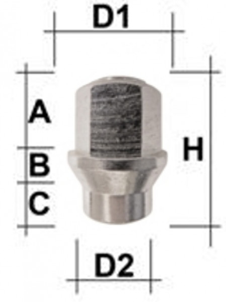 Radmutter M14 x 1,5 x 34mm Kegelbund 60° SW21 mit Schaft