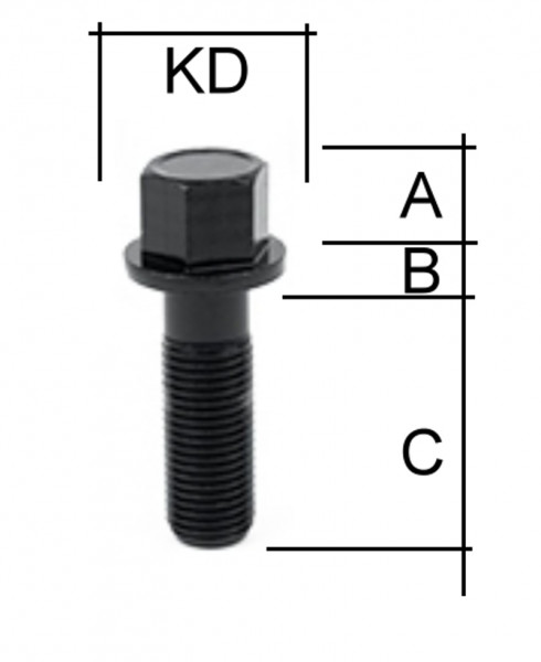 Radschraube M12 x 1,5 Flachbund SW17 Typ G1W