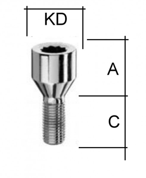 Sternschraube M14 x 1,5 x 40mm Kegelbund