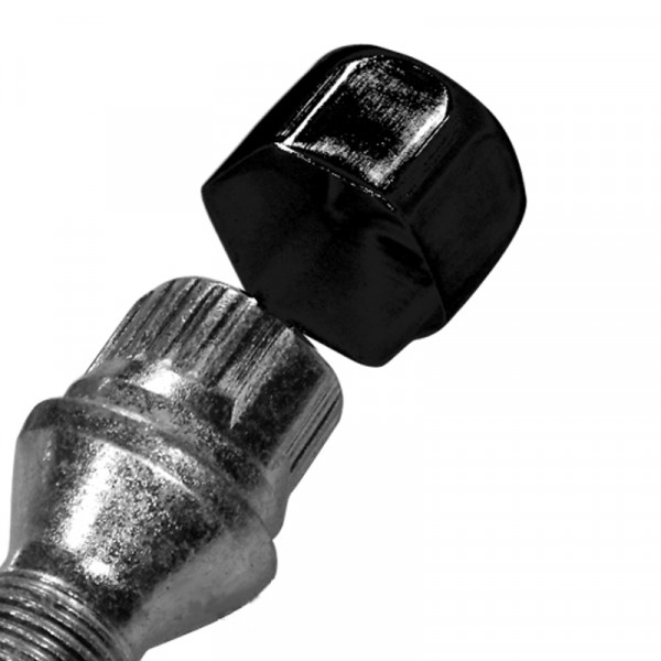 4 St. Ersatz- Abdeckkappen schwarz und silber f. Sicurit und OZ Felgenschlösser