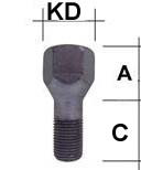 Radschraube M16 x 1,5 Kegelbund 60° SW24 Typ A8G 33 mm