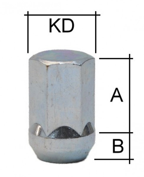 Radmutter M14 x 1,5 x 34mm Kegelbund 60° SW19 geschlossen