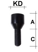 Iboltschraube M14 x 1,5 Kegelbund 60° SW12 Typ I2 schwarz