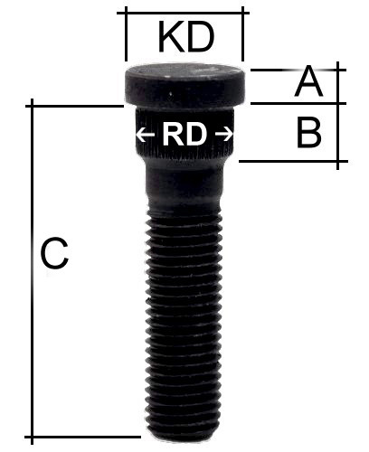 Rändelbolzen M16 x 1,5 Typ R21W