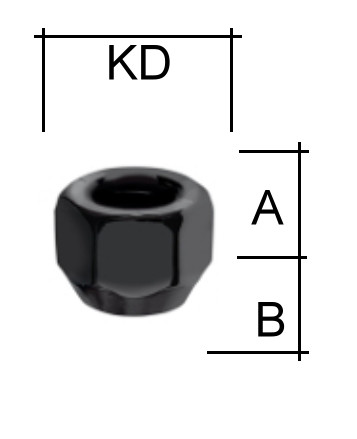 Radmutter M12 x 1,5 x 15mm Kegelbund 60° offen SW19 schwarz