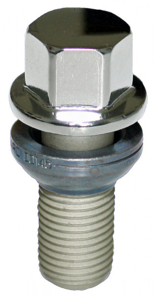 Radschraube M14 x 1,5 x 46,7mm Kugelbund R13 zweiteilig SW17 Chrom