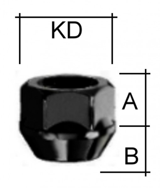Radmutter M14 x 1,25 x 16mm Kegelbund 60° SW19