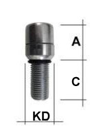 Iboltschraube M14 x 1,25 Kugelbund R12 SW12 Typ I5 49 mm