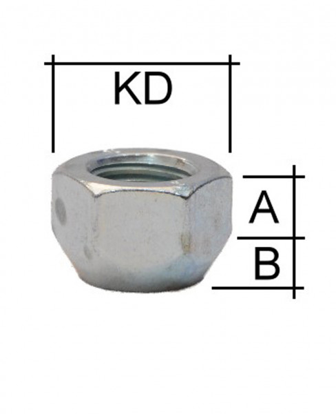 Radmutter M14 x 1,5 x 15mm Kegelbund 60° offen SW21